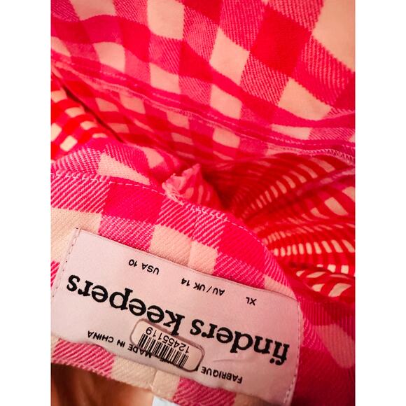 FINDERS KEEPERS Pink White Gingham Check Sleeveless Gigi Midi Dress Size US 10 - Picture 11 of 16